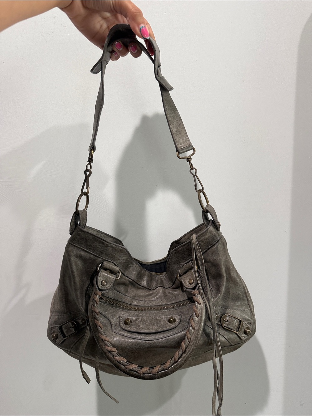 Vintage Balenciaga City Handle Bag 103208 213048 Leather Gray Authentic F0605423 - Picture 14 of 14